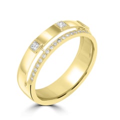 14K Yellow Gold .25 Cttw Natural Diamond Band Ring Size 6/8