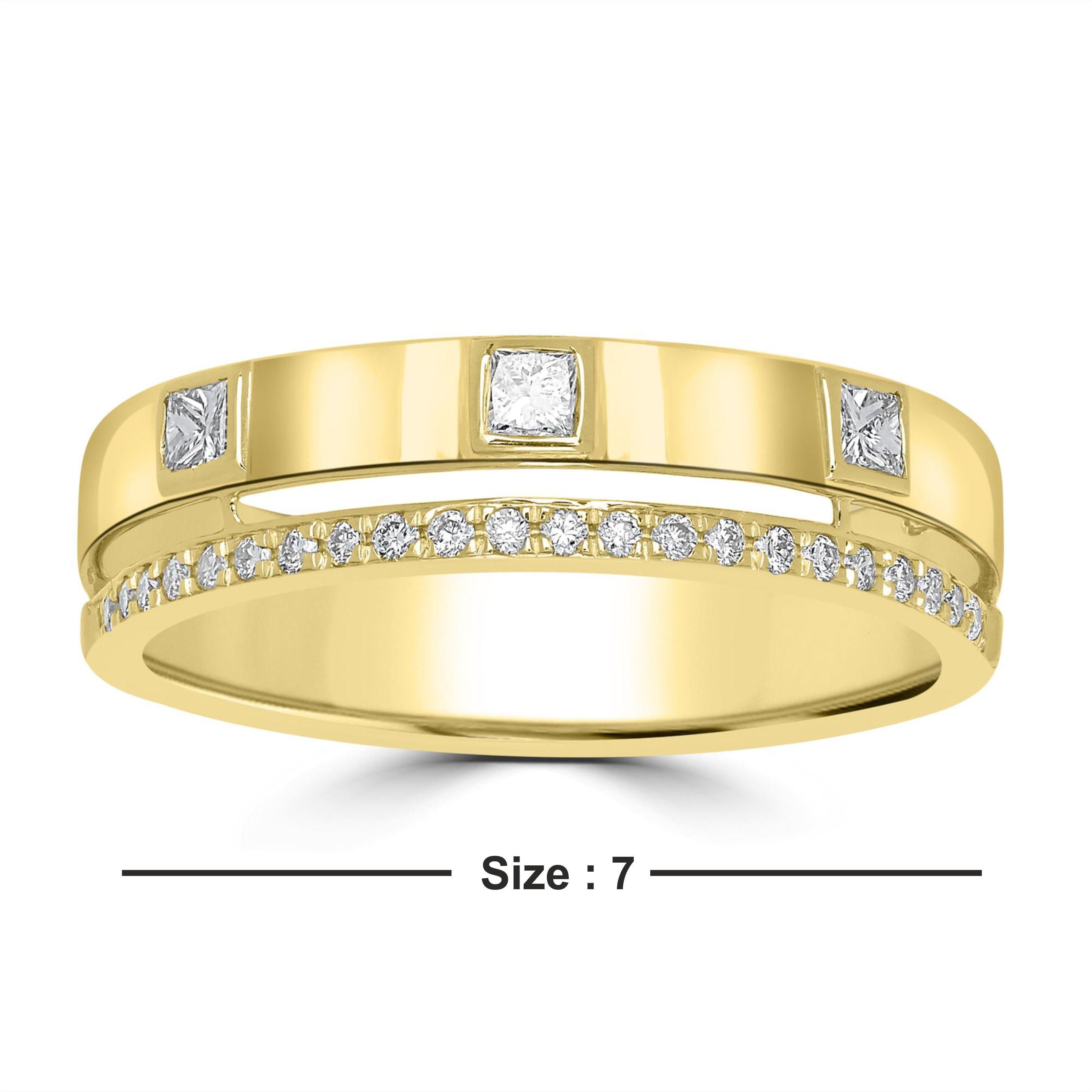 Luxle 0.25 Ct. T.W Diamond Band Ring in 14k Yellow Gold In New Condition For Sale In New York, NY
