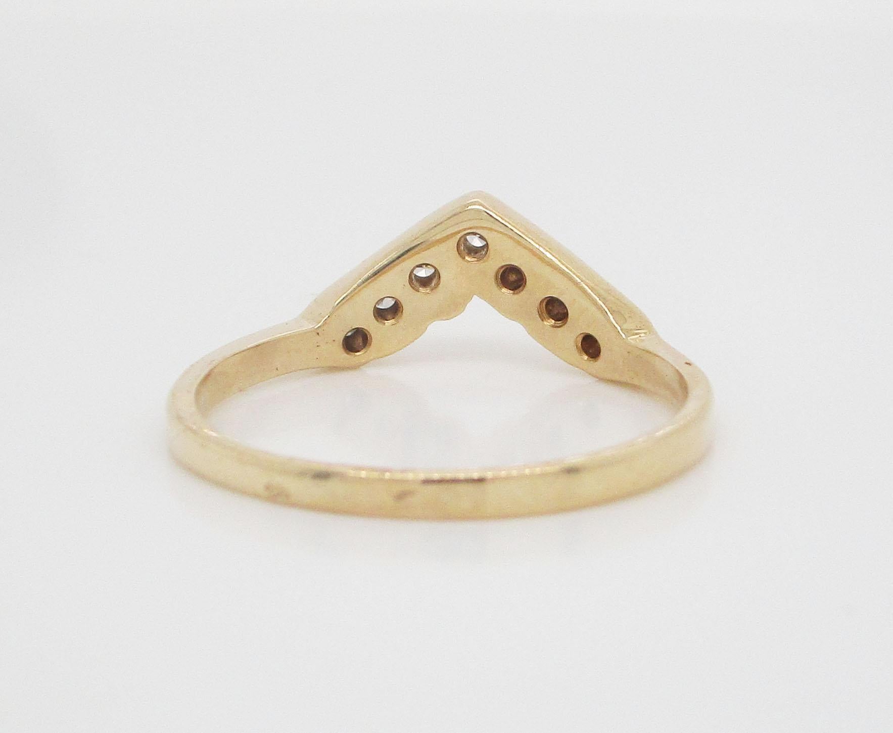 Women's or Men's 14 Karat Yellow Gold Diamond Band Ring
