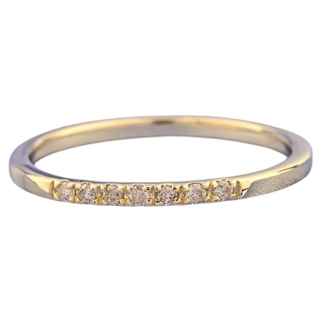 14K Yellow Gold Diamond Band Ring For Sale