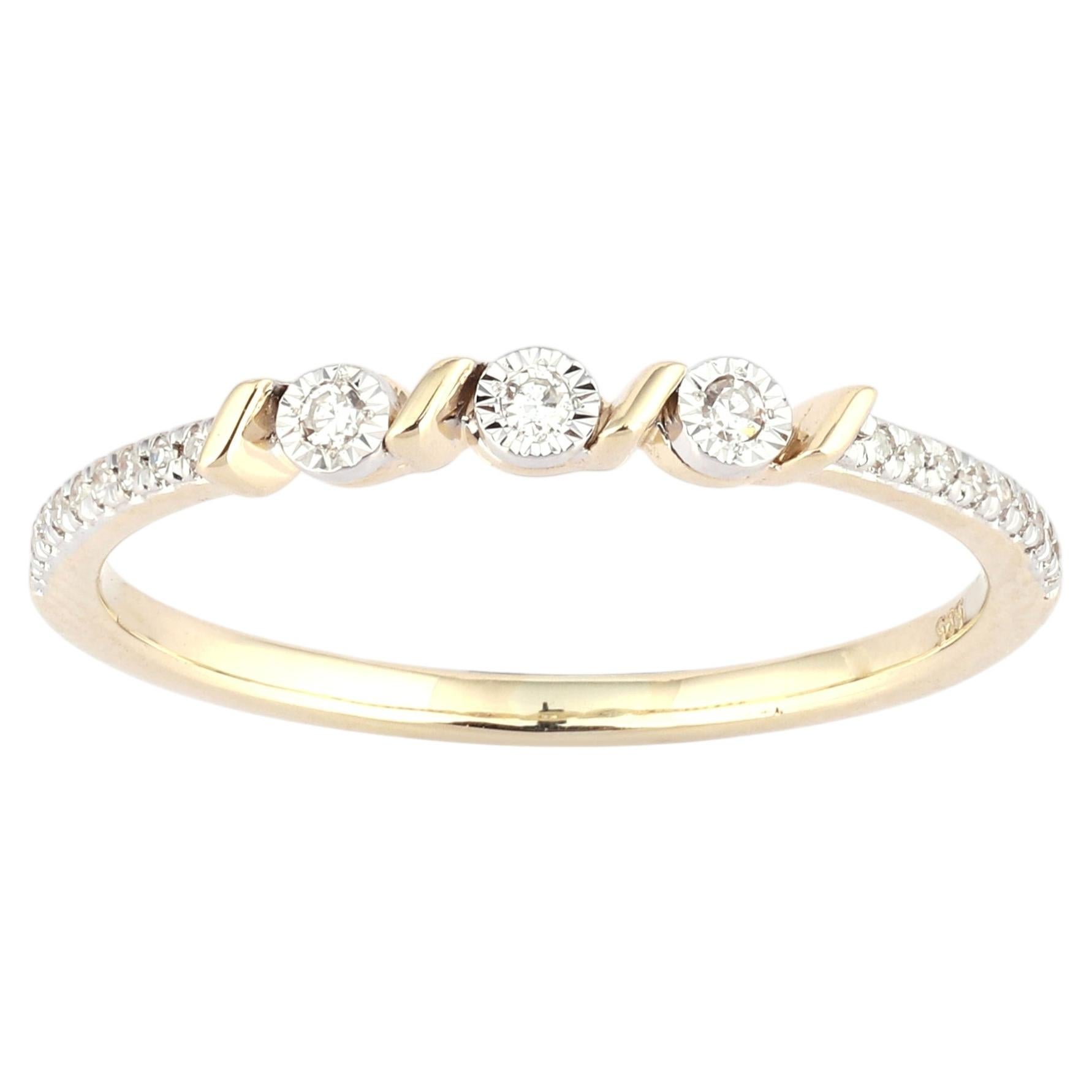 14K Yellow Gold Diamond Band Ring
