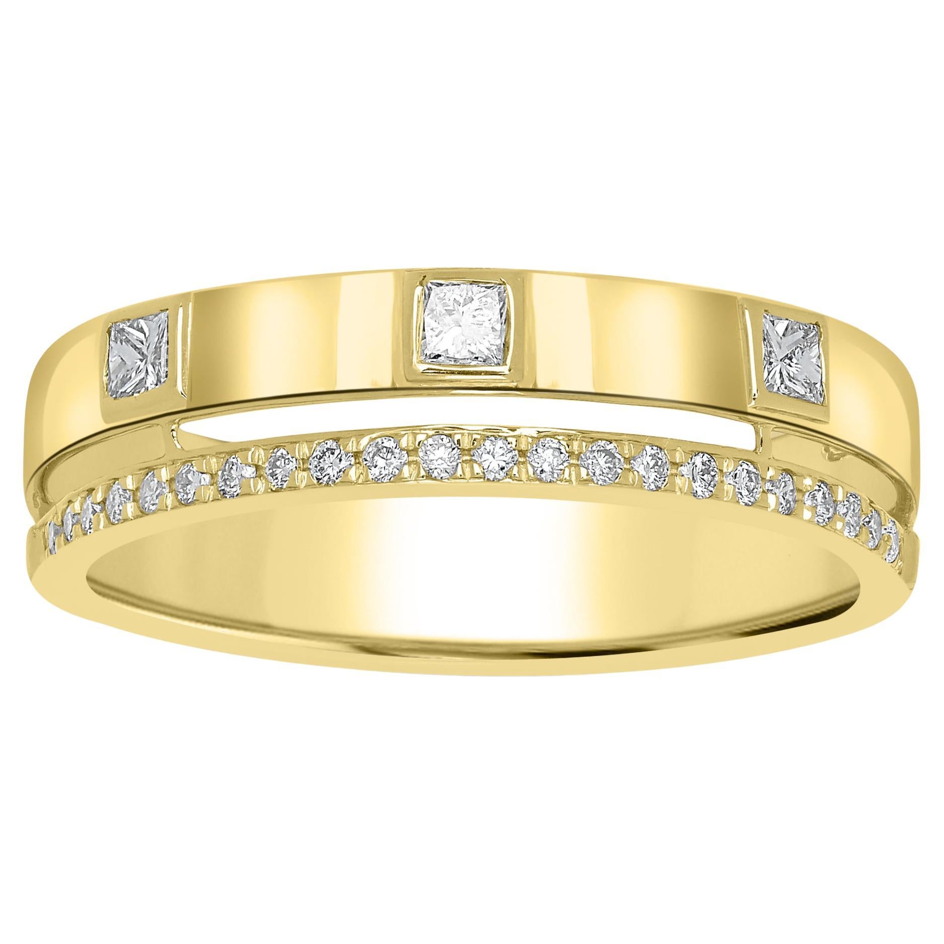 Mauboussin Diamond Celestial Star Etoile Yellow Gold Band Ring at 1stDibs