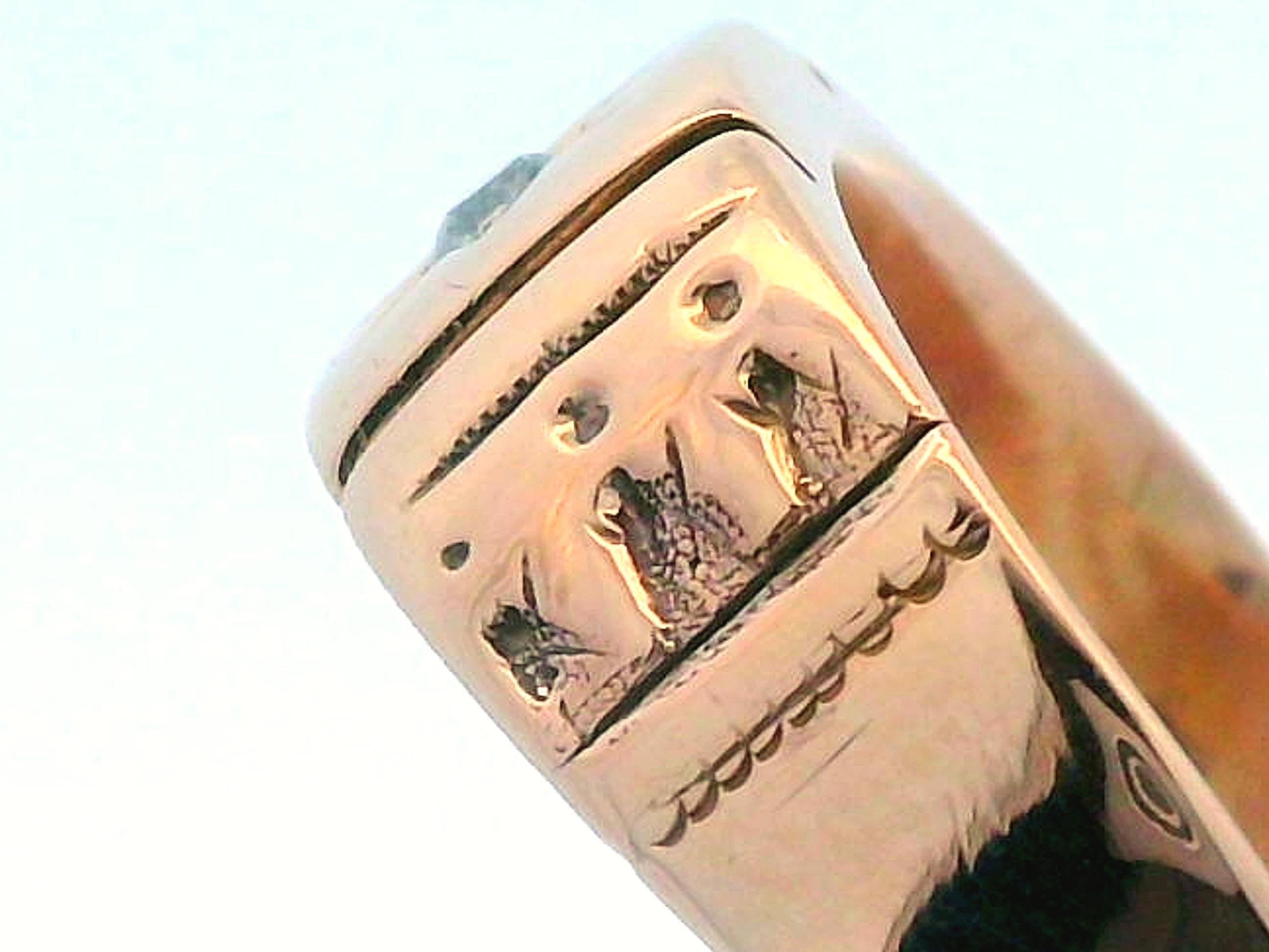 Old European Cut 14k Yellow Gold Diamond Band Ring from 1890 For Sale