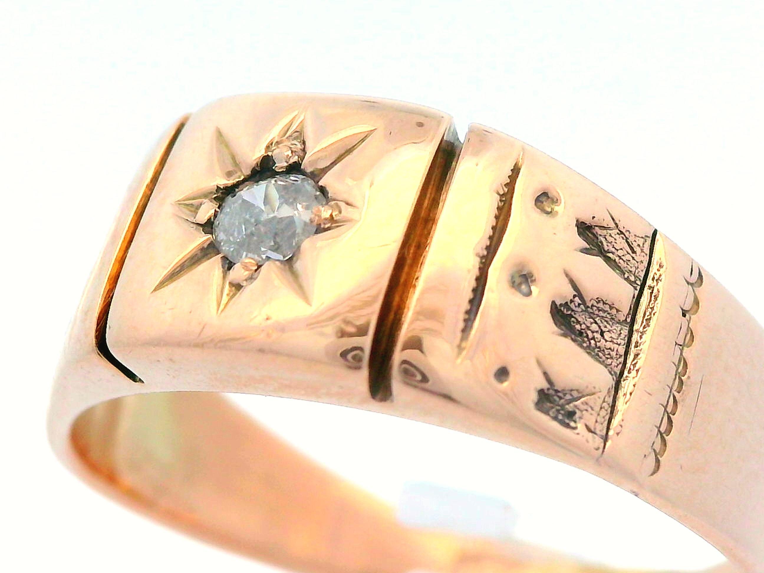 14k Yellow Gold Diamond Band Ring from 1890 For Sale 1