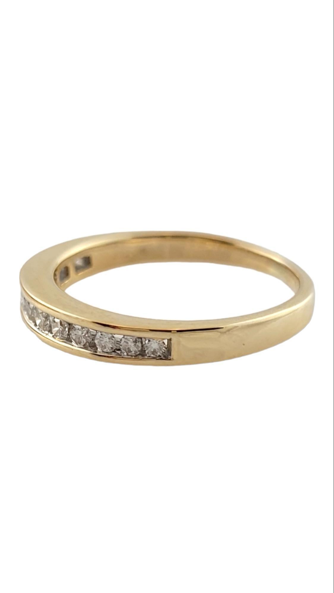 Vintage 14K Yellow Gold Diamond Band Size 6.25

13 gorgeous, sparkling round brilliant cut diamonds set in a 14K gold band!

Approximate total diamond weight: .20 cts

Diamond color: I

Diamond clarity: I1-I2

Ring size: 6.25
Shank: 1.8mm

Weight: