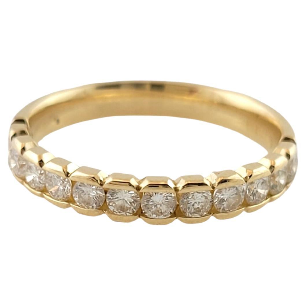 14 Karat Gelbgold Diamant-Ring Größe 6,25 im Angebot