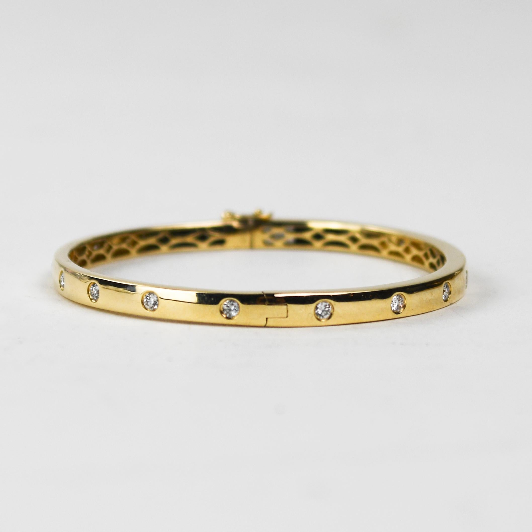 Brazalete de diamantes de oro amarillo de 14 quilates 0,75 ct en Excelente estado para la venta en Laguna Beach, CA