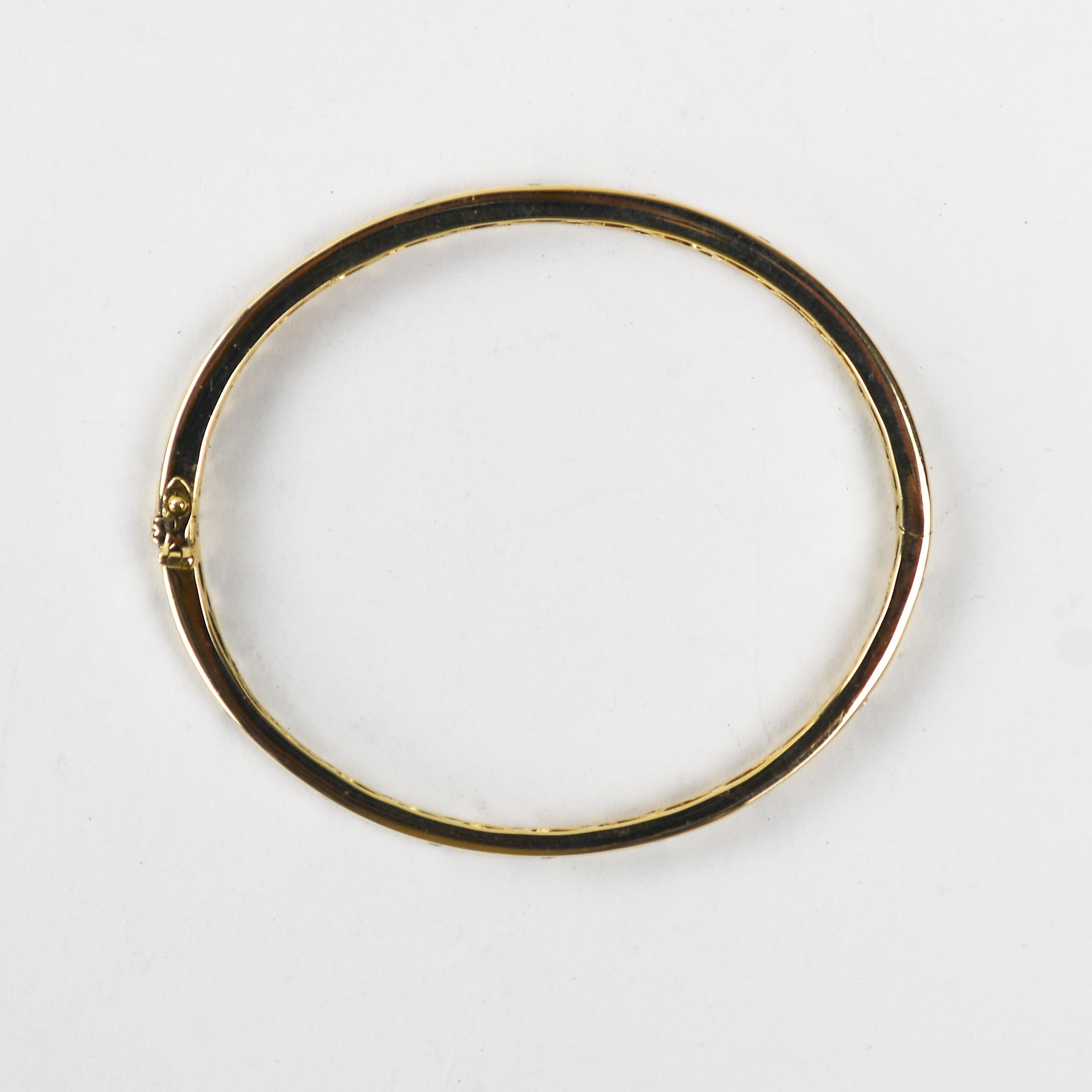 Femenino o masculino Brazalete de diamantes de oro amarillo de 14 quilates 0,75 ct en venta