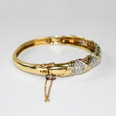 Brazalete de diamantes de oro amarillo de 14 quilates 1,50 ct