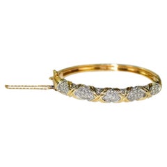 Brazalete de diamantes de oro amarillo de 14 quilates 1,50 ct