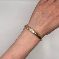 14K Yellow Gold Diamond Bangle Bracelet – 0.71ct Round Diamonds AJG00555-001