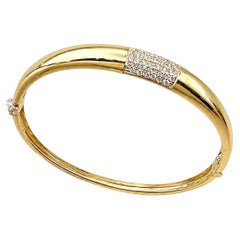 14K Yellow Gold Diamond Bangle Bracelet – 0.71ct Round Diamonds AJG00555-001