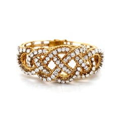 14k Yellow Gold Diamond Bangle Bracelet