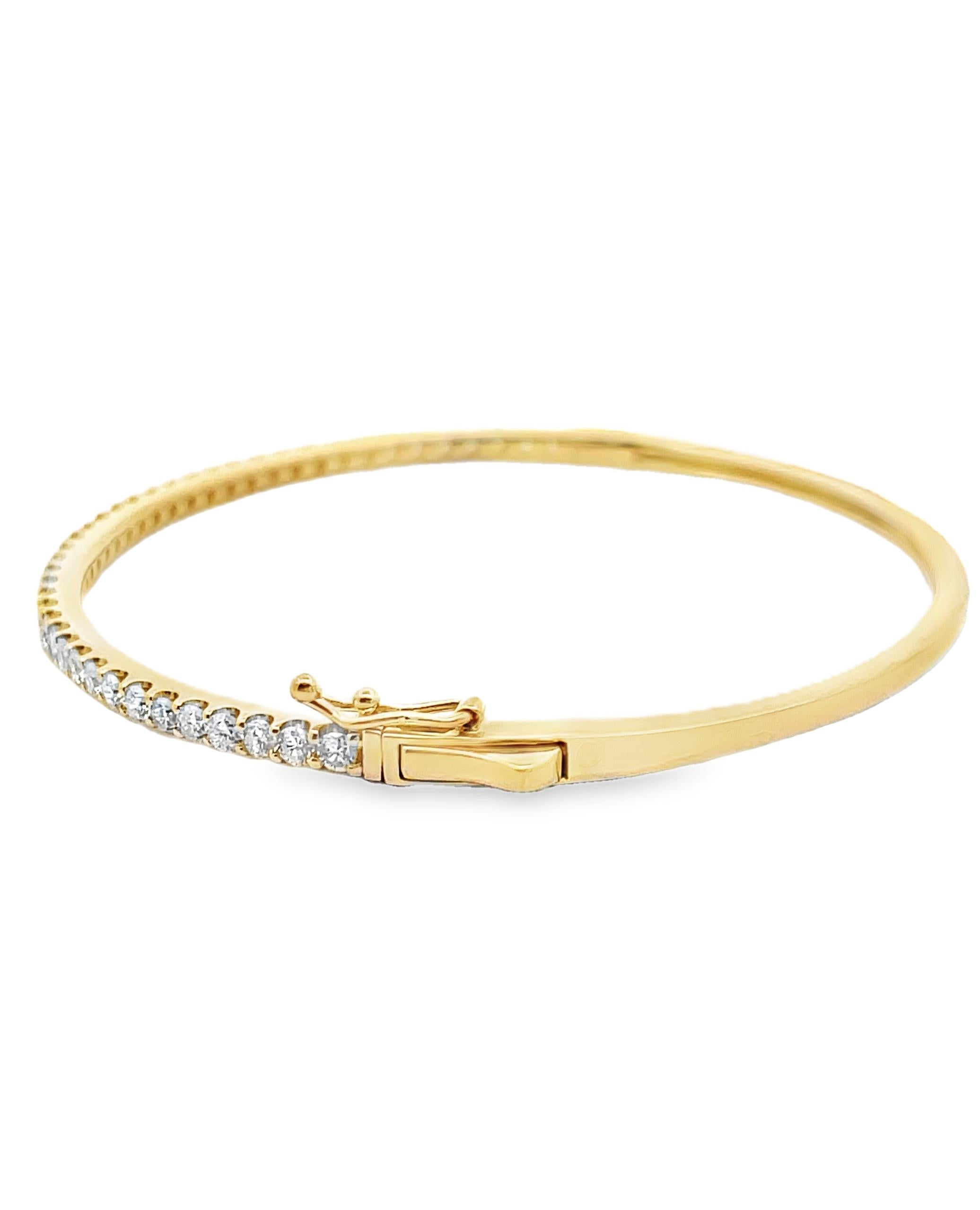 Contemporaneo Bracciale con diamanti in oro giallo 14K in vendita