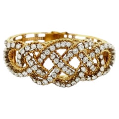 14k Yellow Gold Diamond Bangle Bracelet