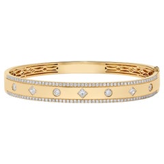 14K Yellow Gold Diamond Bangle