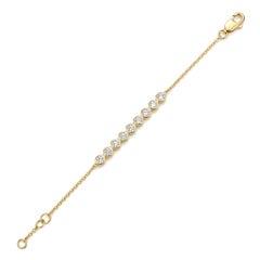 Pulsera de oro amarillo de 14 quilates engastada con diamantes