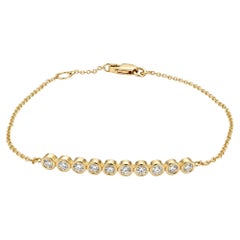 Pulsera de oro amarillo de 14 quilates engastada con diamantes