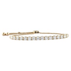 14K Yellow Gold Diamond Bolo Tennis Bracelet, 2.92ct, IGI Certified