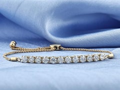 14K Yellow Gold Diamond Bolo Tennis Bracelet, 2.19ct, IGI Certified