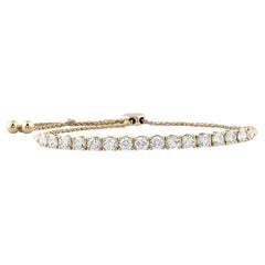 14K Yellow Gold Diamond Bolo Tennis Bracelet, 2.92ct, IGI Certified