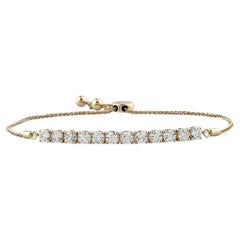 14K Yellow Gold Diamond Bolo Tennis Bracelet, 2.19ct, IGI Certified