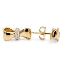 Pendientes Lazo Diamante Oro Amarillo 14K