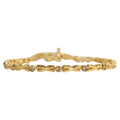 14K Yellow Gold Diamond Bracelet 0.50 ct, 7"