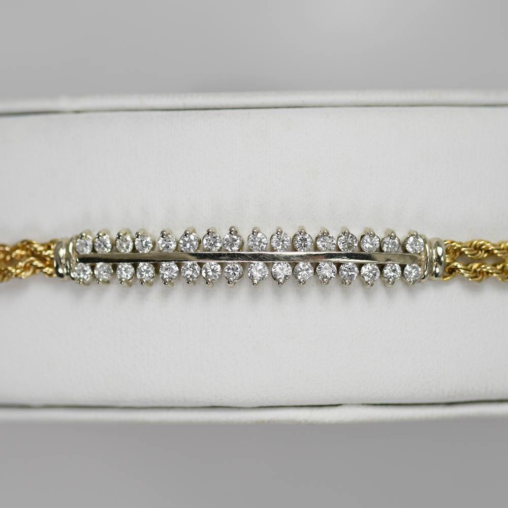 14K Yellow Gold Diamond Bracelet, 1.00TDW 1