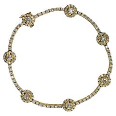 14K Yellow Gold Diamond Bracelet, 4.95tdw, 16g
