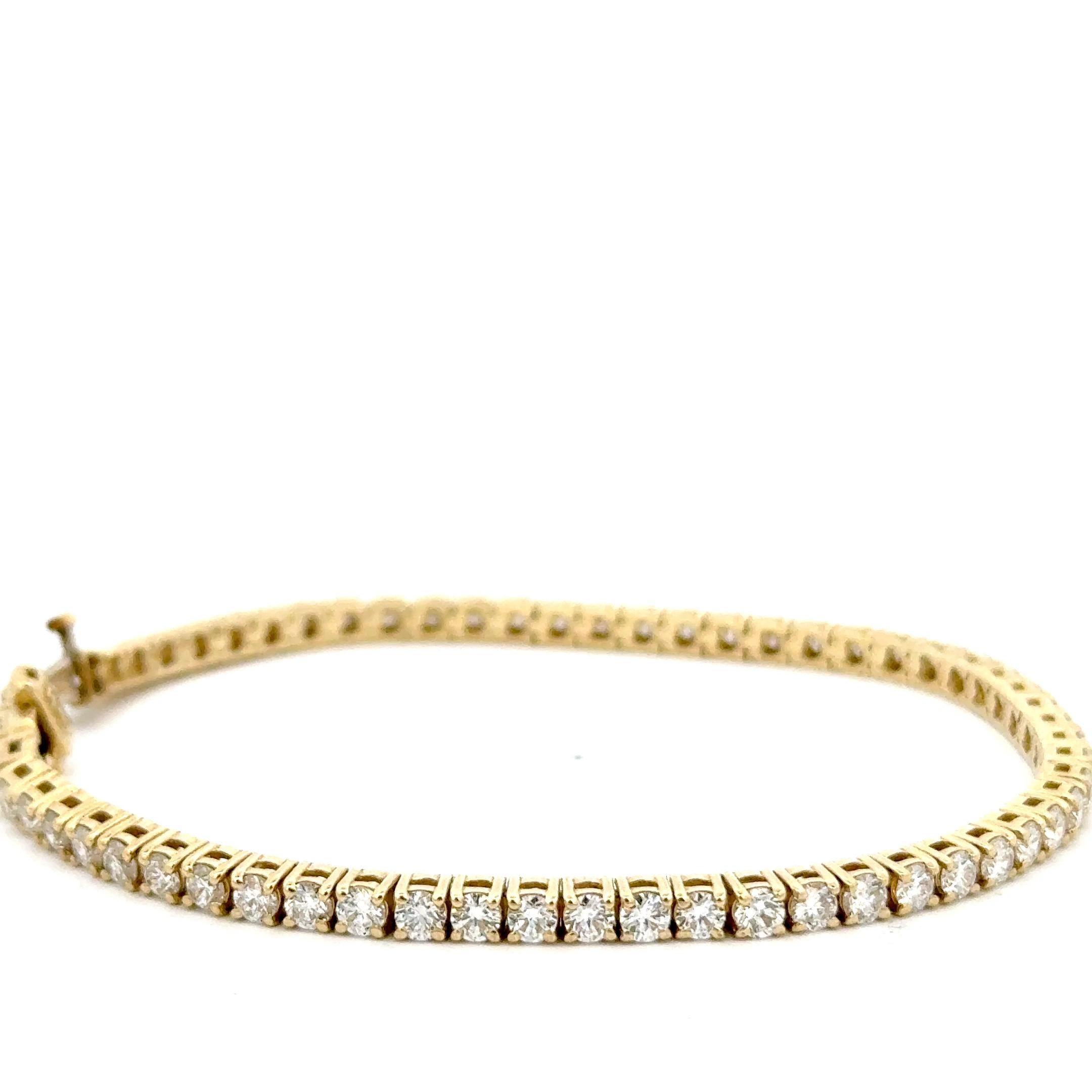 Gelbgold-Diamant-Armband (Rundschliff) im Angebot