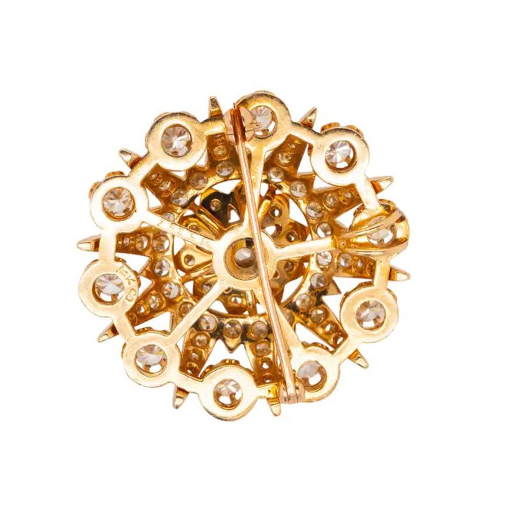 Spilla con diamante in oro giallo 14k in vendita 3