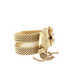 Bracelet boucle en or jaune 14K avec diamants