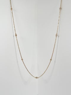 14K Yellow Gold Diamond By The Yard .30 CTW Necklace