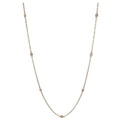 14K Yellow Gold Diamond By The Yard .30 CTW Necklace