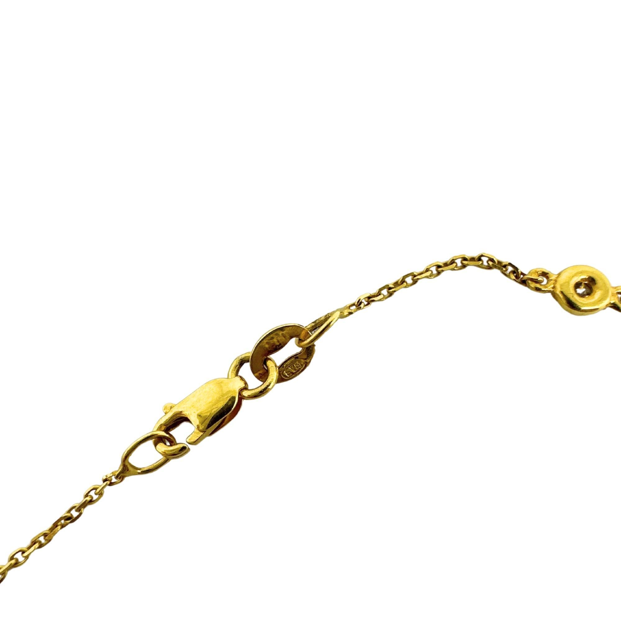 14K Gelbgold Diamant By the Yard Kette Halskette - 18 Zoll (Rundschliff) im Angebot