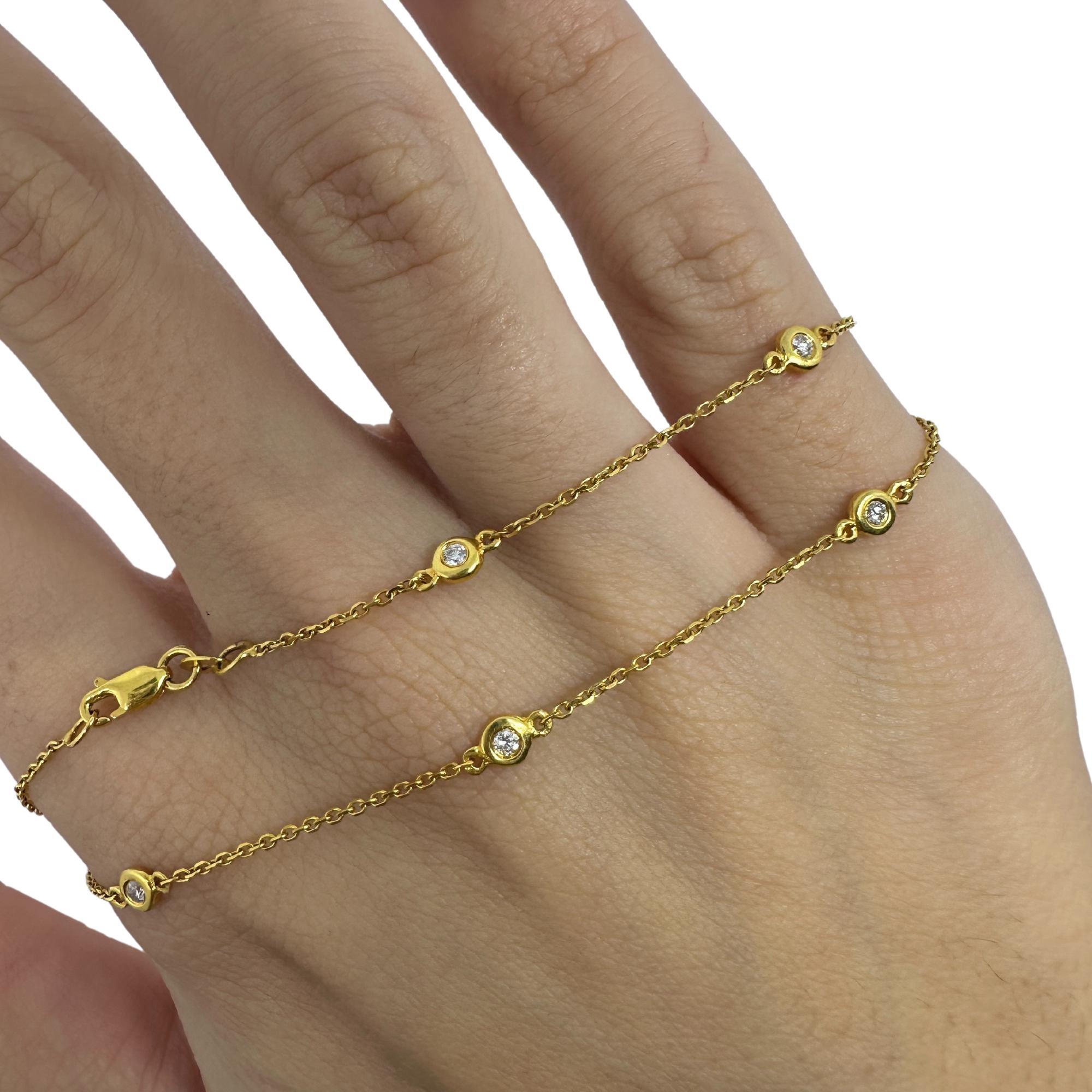 14K Gelbgold Diamant By the Yard Kette Halskette - 18 Zoll Damen im Angebot
