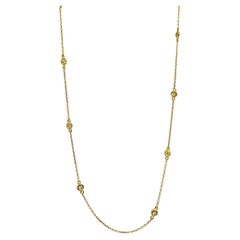 14K Yellow Gold Diamond By the Yard Chain Necklace - 18 inches