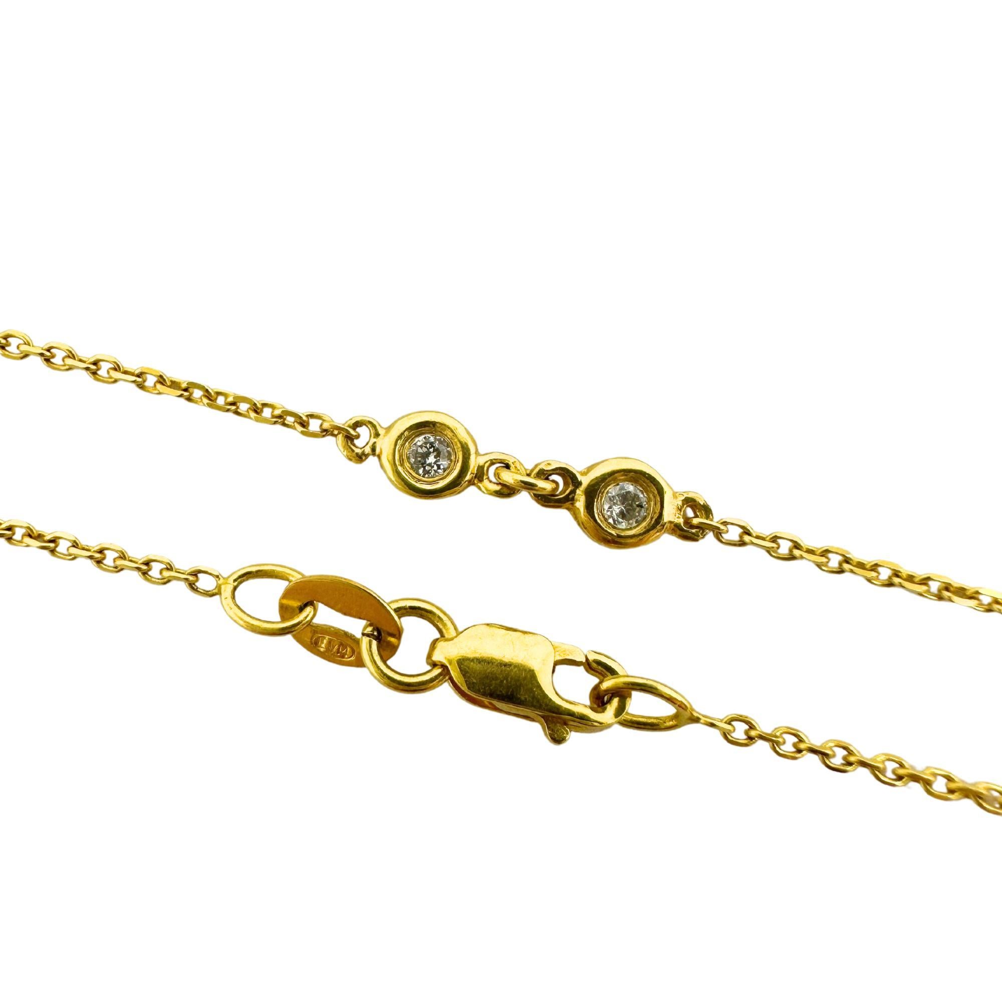 Modern 14K Yellow Gold Diamond By the Yard Chain Necklace - 19 inches For Sale
