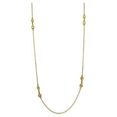 14K Yellow Gold Diamond By the Yard Chain Necklace - 19 inches