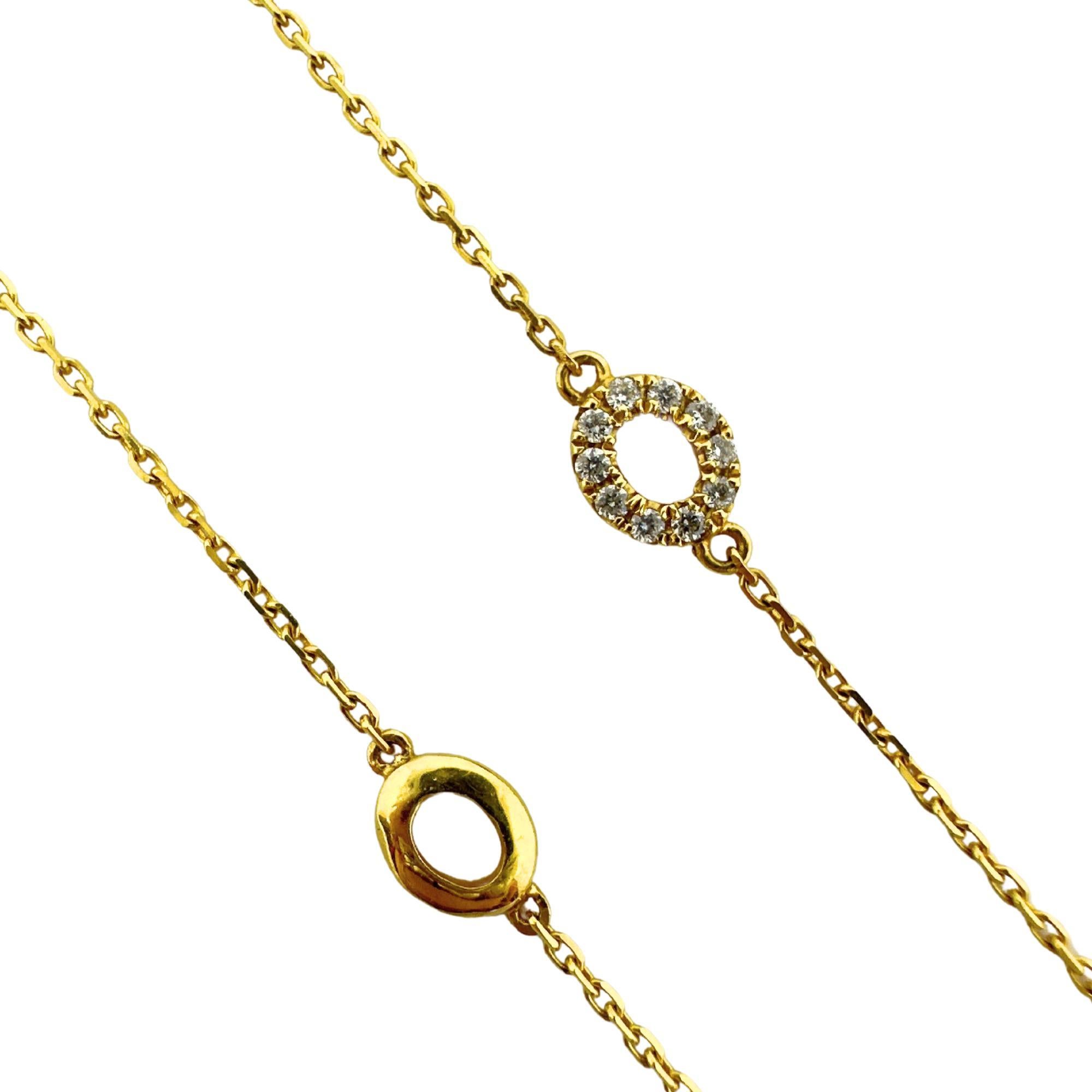 14K Gelbgold Diamant By the Yard Kette Halskette - 22 Zoll (Moderne) im Angebot