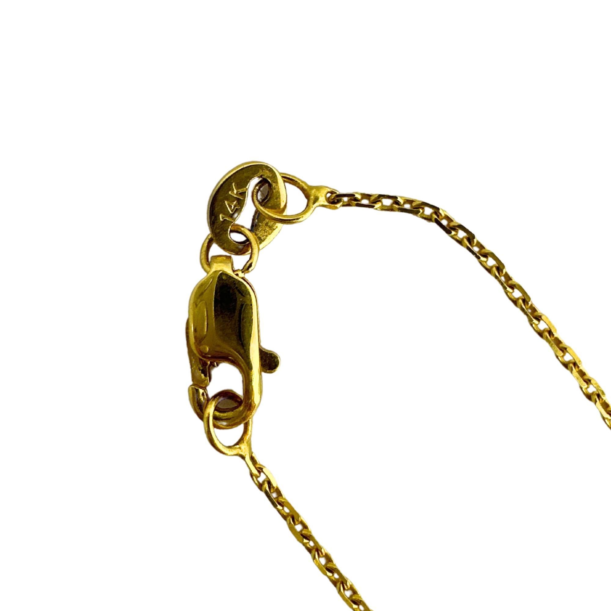 14K Gelbgold Diamant By the Yard Kette Halskette - 22 Zoll im Zustand „Gut“ im Angebot in New York, NY
