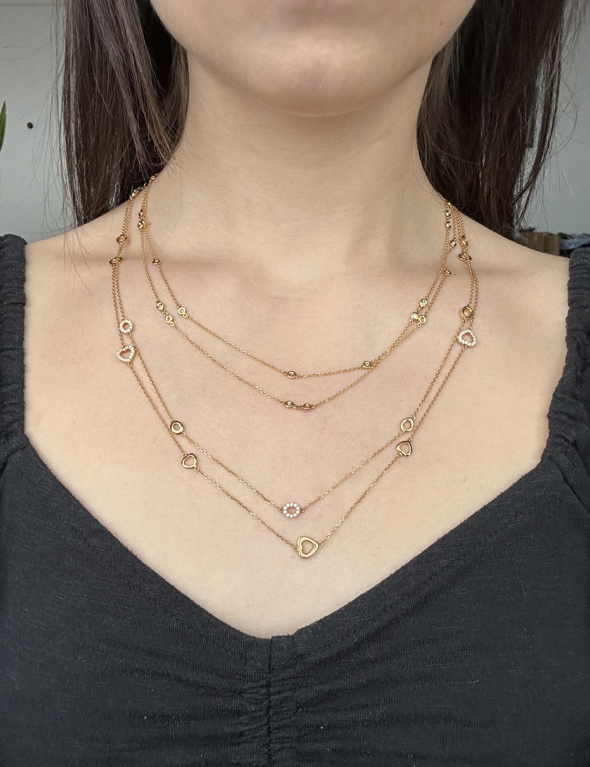 14K Gelbgold Diamant By the Yard Kette Halskette - 22 Zoll Damen im Angebot