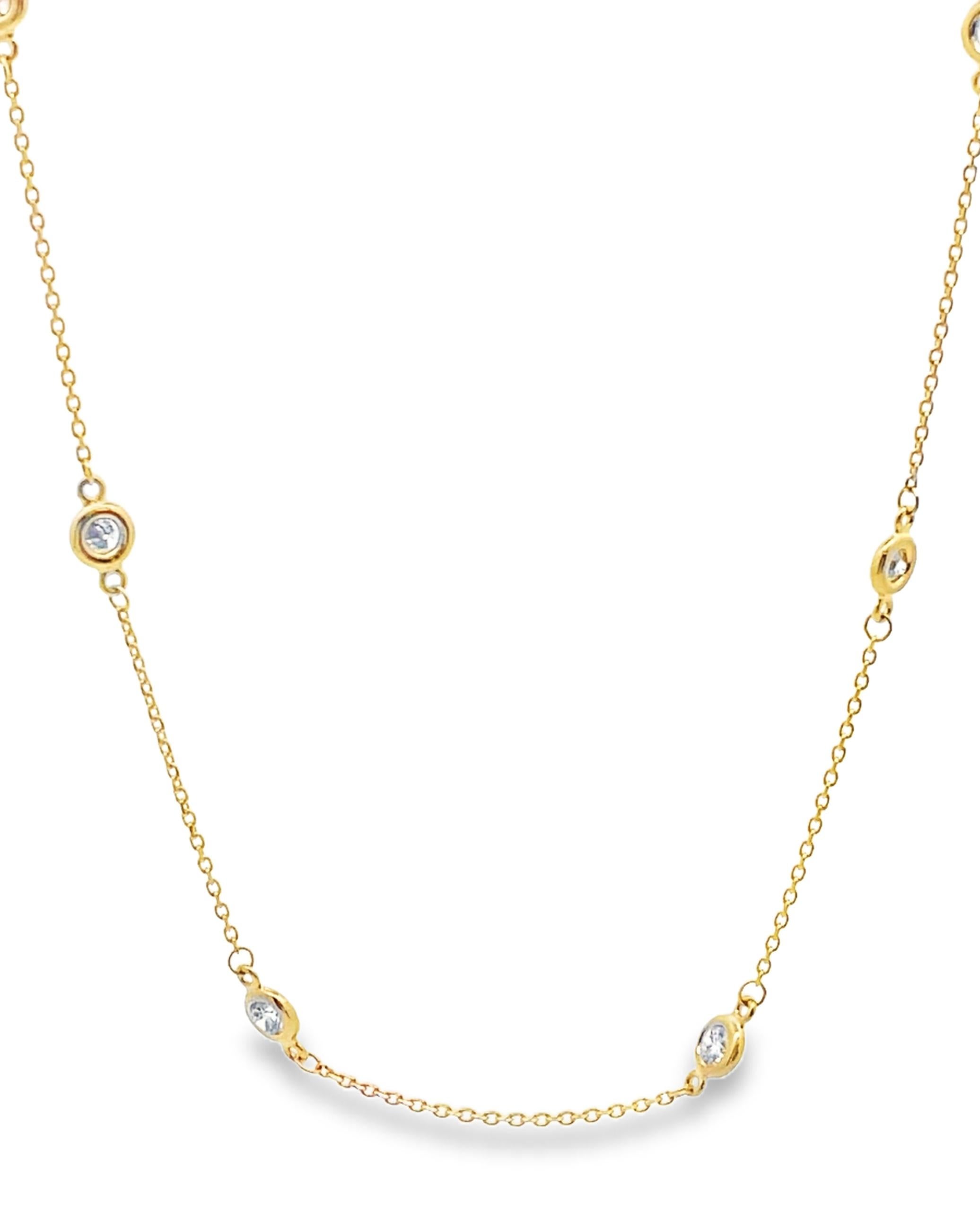 Contemporain Collier en or jaune 14K avec diamants de 1,05 carats en vente