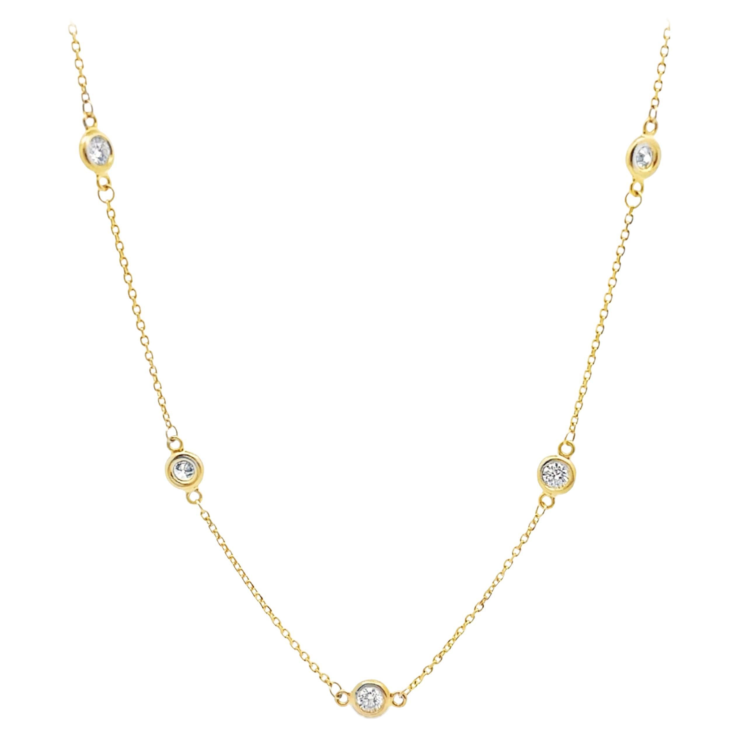 Collana con diamanti in oro giallo 14K da 1,05 carati