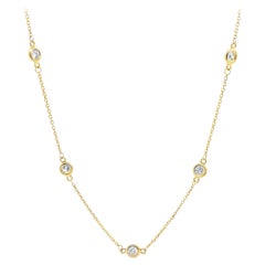 Collar de oro amarillo de 14 quilates con diamantes 1,05 quilates