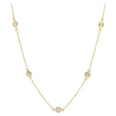 Collier en or jaune 14K avec diamants de 1,05 carats