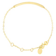 Bracelet à chaîne en or jaune 14 carats et diamants