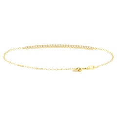 Bracelet à chaîne en or jaune 14 carats et diamants