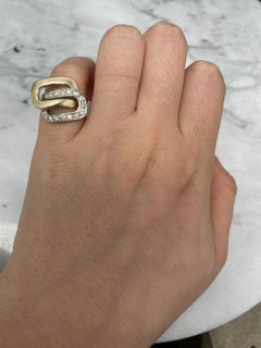 14K Yellow Gold Diamond Chain Ring
